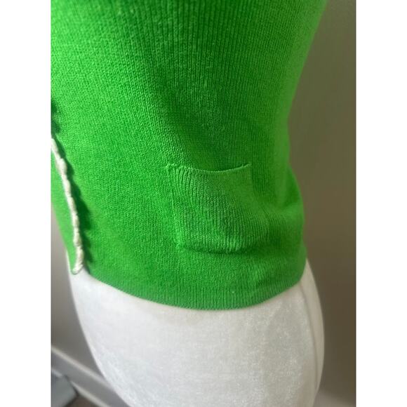 Vintage Lerner Shops Knit Sweater Button Vest Feminine Cottage Green Size Medium - Picture 4 of 10